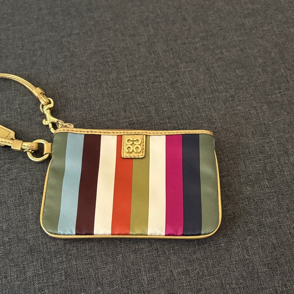 Coach Multicolor Striped Wristlet